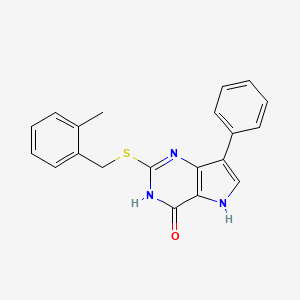 molecular formula C20H17N3OS B2418010 2-((2-甲基苄基)硫代)-7-苯基-3H-吡咯并[3,2-d]嘧啶-4(5H)-酮 CAS No. 1031625-21-4