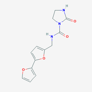molecular formula C13H13N3O4 B2418017 N-([2,2'-双呋喃]-5-基甲基)-2-氧代咪唑烷-1-甲酰胺 CAS No. 2034339-01-8