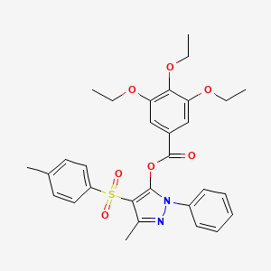 molecular formula C30H32N2O7S B2418035 3-methyl-1-phenyl-4-tosyl-1H-pyrazol-5-yl 3,4,5-triethoxybenzoate CAS No. 851093-39-5