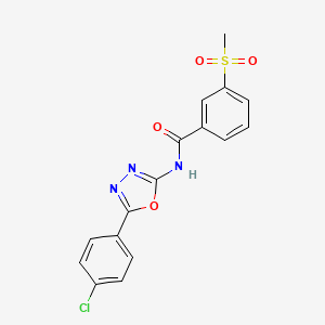 molecular formula C16H12ClN3O4S B2418057 N-[5-(4-chlorophenyl)-1,3,4-oxadiazol-2-yl]-3-methylsulfonylbenzamide CAS No. 896298-24-1
