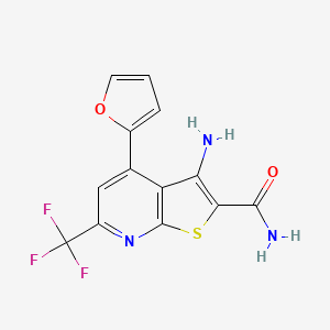 3-Amino-4-(furan-2-yl)-6-(trifluoromethyl)thieno[2,3-b]pyridine-2-carboxamide