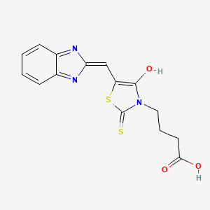 (Z)-4-(5-((1H-benzo[d]imidazol-2-yl)methylene)-4-oxo-2-thioxothiazolidin-3-yl)butanoic acid