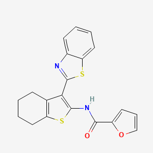molecular formula C20H16N2O2S2 B2418065 N-[3-(1,3-苯并噻唑-2-基)-4,5,6,7-四氢-1-苯并噻吩-2-基]呋喃-2-甲酰胺 CAS No. 313405-16-2