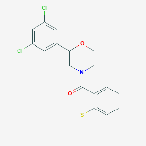 molecular formula C18H17Cl2NO2S B2418069 (2-(3,5-二氯苯基)吗啉基)(2-(甲硫基)苯基)甲酮 CAS No. 1421489-18-0