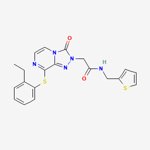 molecular formula C20H19N5O2S2 B2418075 2-[8-(2-乙基苯基)硫代-3-氧代-[1,2,4]三唑并[4,3-a]哒嗪-2-基]-N-(噻吩-2-基甲基)乙酰胺 CAS No. 1251677-54-9