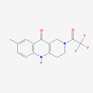 molecular formula C15H13F3N2O2 B2418081 8-甲基-2-(三氟乙酰基)-1,3,4,5-四氢苯并[b][1,6]萘啶-10(2H)-酮 CAS No. 1325306-20-4