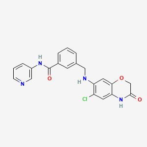 B2418083 3-[[(6-chloro-3-oxo-4H-1,4-benzoxazin-7-yl)amino]methyl]-N-pyridin-3-ylbenzamide CAS No. 2095746-73-7