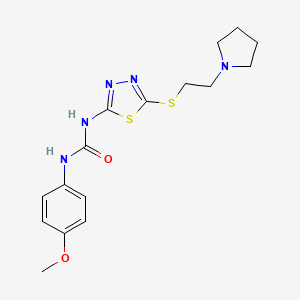 B2418085 1-(4-Methoxyphenyl)-3-(5-((2-(pyrrolidin-1-yl)ethyl)thio)-1,3,4-thiadiazol-2-yl)urea CAS No. 1003806-20-9