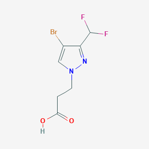 molecular formula C7H7BrF2N2O2 B2418086 3-[4-溴-3-(二氟甲基)吡唑-1-基]丙酸 CAS No. 1856047-21-6