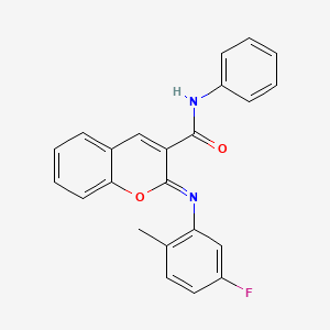 molecular formula C23H17FN2O2 B2418136 (2Z)-2-[(5-fluoro-2-methylphenyl)imino]-N-phenyl-2H-chromene-3-carboxamide CAS No. 1327183-71-0