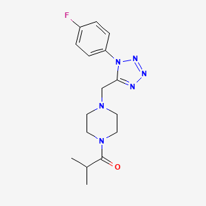 molecular formula C16H21FN6O B2418141 1-(4-((1-(4-氟苯基)-1H-四唑-5-基)甲基)哌嗪-1-基)-2-甲基丙烷-1-酮 CAS No. 1040649-94-2