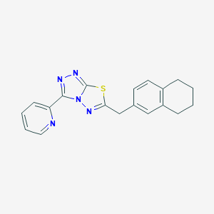 molecular formula C19H17N5S B241818 3-(2-Pyridinyl)-6-(5,6,7,8-tetrahydro-2-naphthalenylmethyl)[1,2,4]triazolo[3,4-b][1,3,4]thiadiazole 