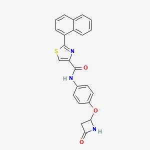 molecular formula C23H17N3O3S B2418188 2-Naphthalen-1-yl-N-[4-(4-oxoazetidin-2-yl)oxyphenyl]-1,3-thiazole-4-carboxamide CAS No. 2305452-36-0