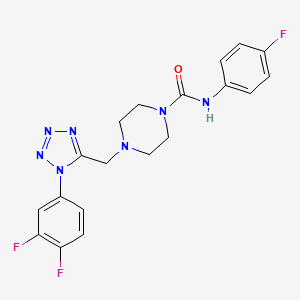 molecular formula C19H18F3N7O B2418212 4-((1-(3,4-difluorophenyl)-1H-tetrazol-5-yl)methyl)-N-(4-fluorophenyl)piperazine-1-carboxamide CAS No. 1040653-33-5