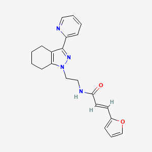molecular formula C21H22N4O2 B2418266 (E)-3-(furan-2-yl)-N-(2-(3-(pyridin-2-yl)-4,5,6,7-tetrahydro-1H-indazol-1-yl)ethyl)acrylamide CAS No. 1798403-85-6