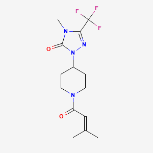 molecular formula C14H19F3N4O2 B2418282 4-methyl-1-(1-(3-methylbut-2-enoyl)piperidin-4-yl)-3-(trifluoromethyl)-1H-1,2,4-triazol-5(4H)-one CAS No. 2034291-20-6