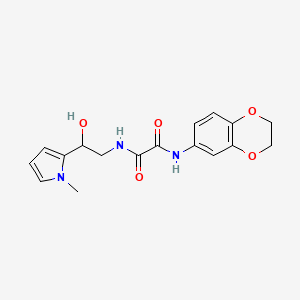 molecular formula C17H19N3O5 B2418284 N1-(2,3-dihydrobenzo[b][1,4]dioxin-6-yl)-N2-(2-hydroxy-2-(1-methyl-1H-pyrrol-2-yl)ethyl)oxalamide CAS No. 1396847-19-0