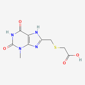 molecular formula C9H10N4O4S B2418291 {[(3-methyl-2,6-dioxo-2,3,6,7-tetrahydro-1H-purin-8-yl)methyl]sulfanyl}acetic acid CAS No. 959042-28-5
