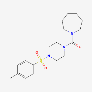 molecular formula C18H27N3O3S B2418303 氮杂环戊烷-1-基(4-甲苯磺酰哌嗪-1-基)甲酮 CAS No. 825607-29-2