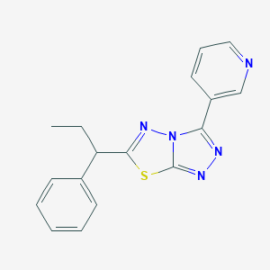 molecular formula C17H15N5S B241831 6-(1-Phenylpropyl)-3-(3-pyridinyl)[1,2,4]triazolo[3,4-b][1,3,4]thiadiazole 