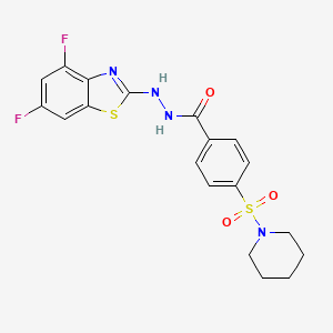N'-(4,6-difluorobenzo[d]thiazol-2-yl)-4-(piperidin-1-ylsulfonyl)benzohydrazide