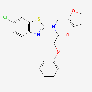 molecular formula C20H15ClN2O3S B2418330 N-(6-chlorobenzo[d]thiazol-2-yl)-N-(furan-2-ylmethyl)-2-phenoxyacetamide CAS No. 922380-32-3