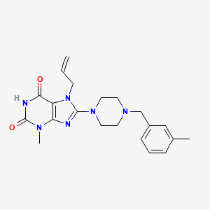 3-Methyl-8-[4-[(3-methylphenyl)methyl]piperazin-1-yl]-7-prop-2-enylpurine-2,6-dione