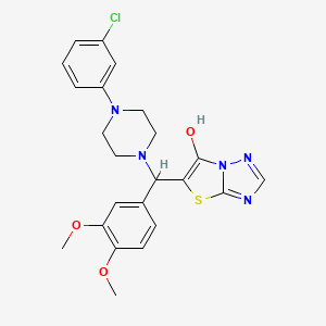molecular formula C23H24ClN5O3S B2418337 5-((4-(3-Chlorophenyl)piperazin-1-yl)(3,4-dimethoxyphenyl)methyl)thiazolo[3,2-b][1,2,4]triazol-6-ol CAS No. 868219-70-9