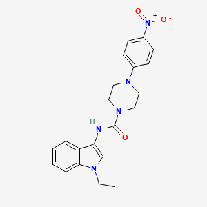 molecular formula C21H23N5O3 B2418347 N-(1-ethyl-1H-indol-3-yl)-4-(4-nitrophenyl)piperazine-1-carboxamide CAS No. 899753-77-6