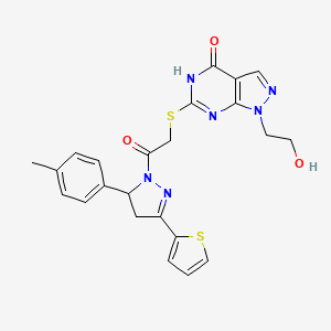 1-(2-hydroxyethyl)-6-({2-[5-(4-methylphenyl)-3-(2-thienyl)-4,5-dihydro-1H-pyrazol-1-yl]-2-oxoethyl}thio)-1,5-dihydro-4H-pyrazolo[3,4-d]pyrimidin-4-one