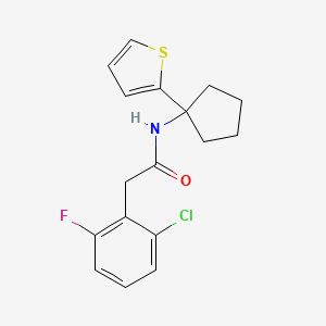 molecular formula C17H17ClFNOS B2418352 2-(2-chloro-6-fluorophenyl)-N-(1-(thiophen-2-yl)cyclopentyl)acetamide CAS No. 2034231-58-6
