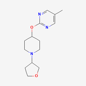 molecular formula C14H21N3O2 B2418355 5-Methyl-2-[1-(oxolan-3-yl)piperidin-4-yl]oxypyrimidine CAS No. 2415633-99-5
