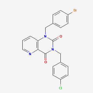 molecular formula C21H15BrClN3O2 B2418366 1-(4-bromobenzyl)-3-(4-chlorobenzyl)pyrido[3,2-d]pyrimidine-2,4(1H,3H)-dione CAS No. 923217-15-6