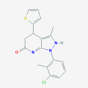 molecular formula C18H16ClN3OS B241837 1-(3-chloro-2-methylphenyl)-3-methyl-4-thiophen-2-yl-4,5-dihydro-2H-pyrazolo[3,4-b]pyridin-6-one 