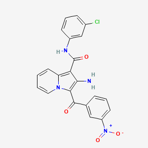 molecular formula C22H15ClN4O4 B2418379 2-amino-N-(3-chlorophenyl)-3-(3-nitrobenzoyl)indolizine-1-carboxamide CAS No. 903344-61-6