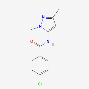 molecular formula C12H12ClN3O B2418386 4-氯-N-(1,3-二甲基-1H-吡唑-5-基)苯甲酰胺 CAS No. 121218-37-9
