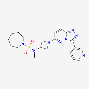 molecular formula C20H26N8O2S B2418406 N-Methyl-N-[1-(3-pyridin-3-yl-[1,2,4]triazolo[4,3-b]pyridazin-6-yl)azetidin-3-yl]azepane-1-sulfonamide CAS No. 2379983-67-0