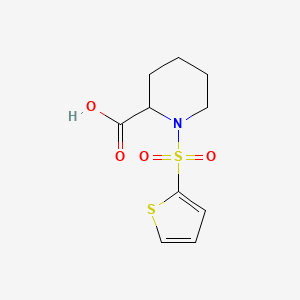 molecular formula C10H13NO4S2 B2418411 1-(噻吩-2-磺酰基)哌啶-2-羧酸 CAS No. 223562-16-1