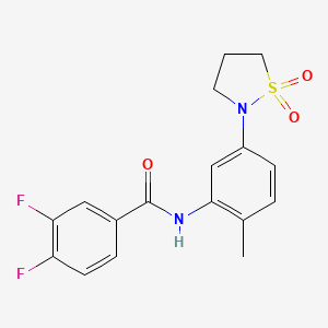 molecular formula C17H16F2N2O3S B2418418 N-(5-(1,1-dioxidoisothiazolidin-2-yl)-2-methylphenyl)-3,4-difluorobenzamide CAS No. 941886-52-8
