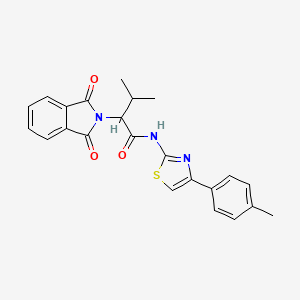 molecular formula C23H21N3O3S B2418427 2-(1,3-二氧代异吲哚啉-2-基)-3-甲基-N-(4-(对甲苯基)噻唑-2-基)丁酰胺 CAS No. 329226-66-6