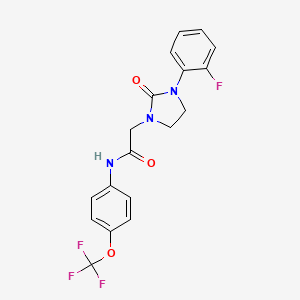 molecular formula C18H15F4N3O3 B2418433 2-(3-(2-fluorophenyl)-2-oxoimidazolidin-1-yl)-N-(4-(trifluoromethoxy)phenyl)acetamide CAS No. 1251685-14-9