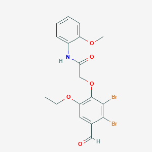 molecular formula C18H17Br2NO5 B2418441 2-(2,3-dibromo-6-ethoxy-4-formylphenoxy)-N-(2-methoxyphenyl)acetamide CAS No. 832674-56-3