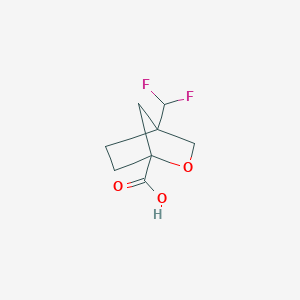 molecular formula C8H10F2O3 B2418464 4-(Difluoromethyl)-2-oxabicyclo[2.2.1]heptane-1-carboxylic acid CAS No. 2580209-60-3