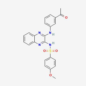N-(3-((3-acetylphenyl)amino)quinoxalin-2-yl)-4-methoxybenzenesulfonamide