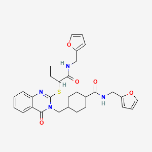 N-(2-furylmethyl)-4-{[2-[(1-{[(2-furylmethyl)amino]carbonyl}propyl)thio]-4-oxoquinazolin-3(4H)-yl]methyl}cyclohexanecarboxamide