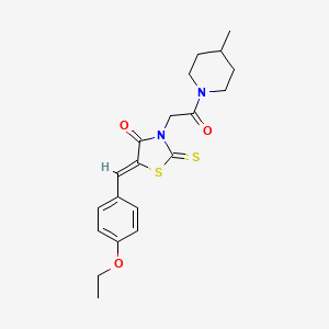 (5Z)-5-[(4-ethoxyphenyl)methylidene]-3-[2-(4-methylpiperidin-1-yl)-2-oxoethyl]-2-sulfanylidene-1,3-thiazolidin-4-one