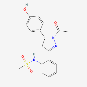 N-{2-[1-acetyl-5-(4-hydroxyphenyl)-4,5-dihydro-1H-pyrazol-3-yl]phenyl}methanesulfonamide