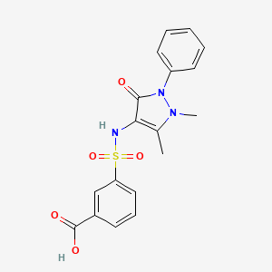 3-[(1,5-dimethyl-3-oxo-2-phenyl-2,3-dihydro-1H-pyrazol-4-yl)sulfamoyl]benzoic acid