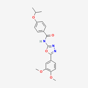 molecular formula C20H21N3O5 B2418487 N-(5-(3,4-dimethoxyphenyl)-1,3,4-oxadiazol-2-yl)-4-isopropoxybenzamide CAS No. 899963-46-3