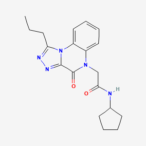 molecular formula C19H23N5O2 B2418493 N-cyclopentyl-2-(4-oxo-1-propyl-[1,2,4]triazolo[4,3-a]quinoxalin-5(4H)-yl)acetamide CAS No. 1358888-46-6